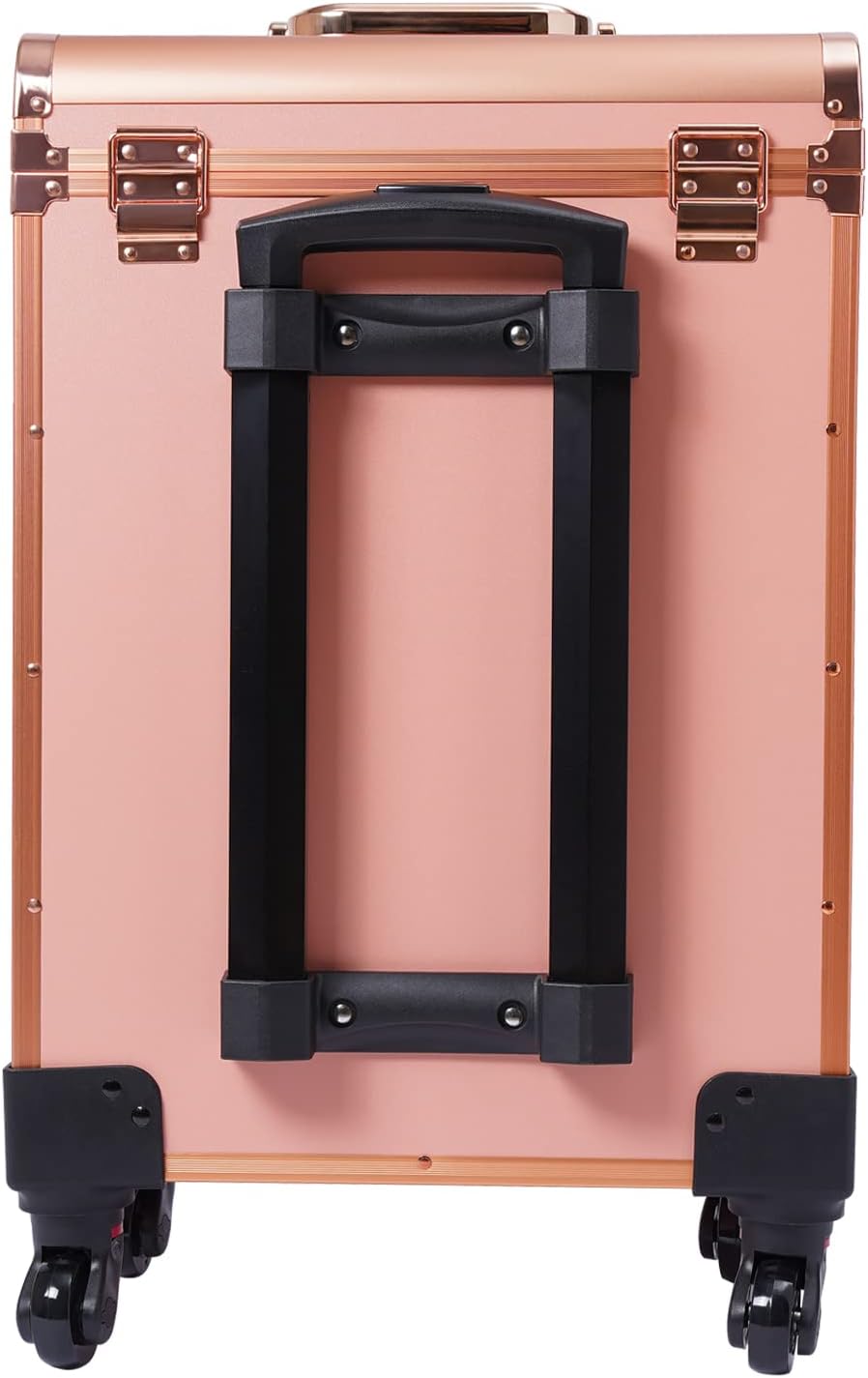 3 Layers Rolling Makeup Case with Reinforced Lock & Transparent Storage Bag Gold V747