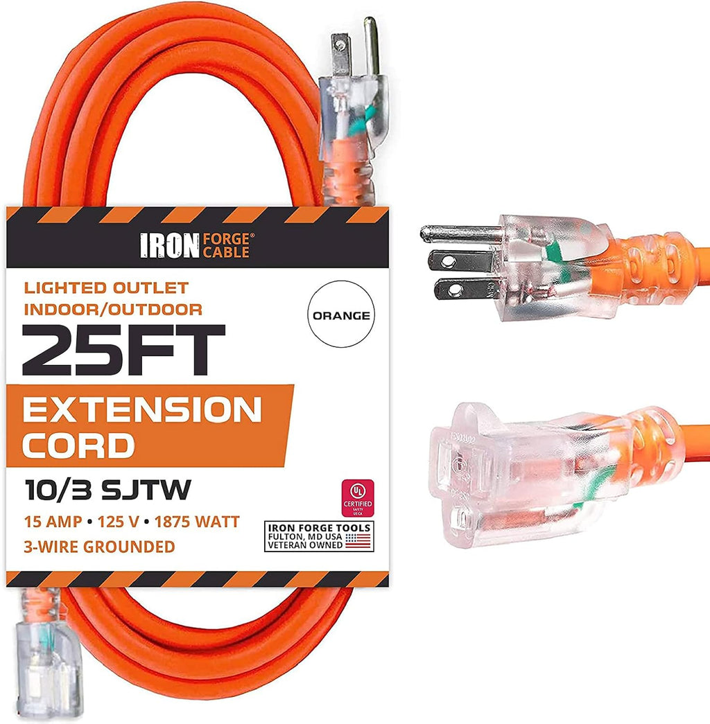 50 Foot Lighted Outdoor Extension Cord 10 Gauge D100581