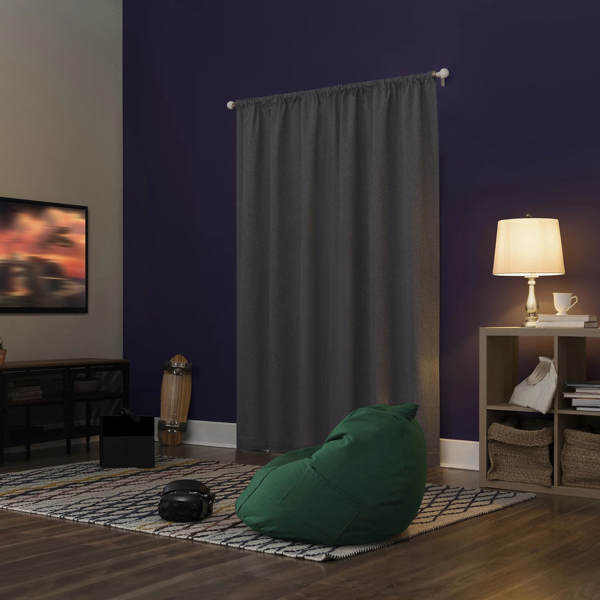 100% Blackout Rod Pocket 40" x 84" Single Curtain Panel in Sterling Y2518