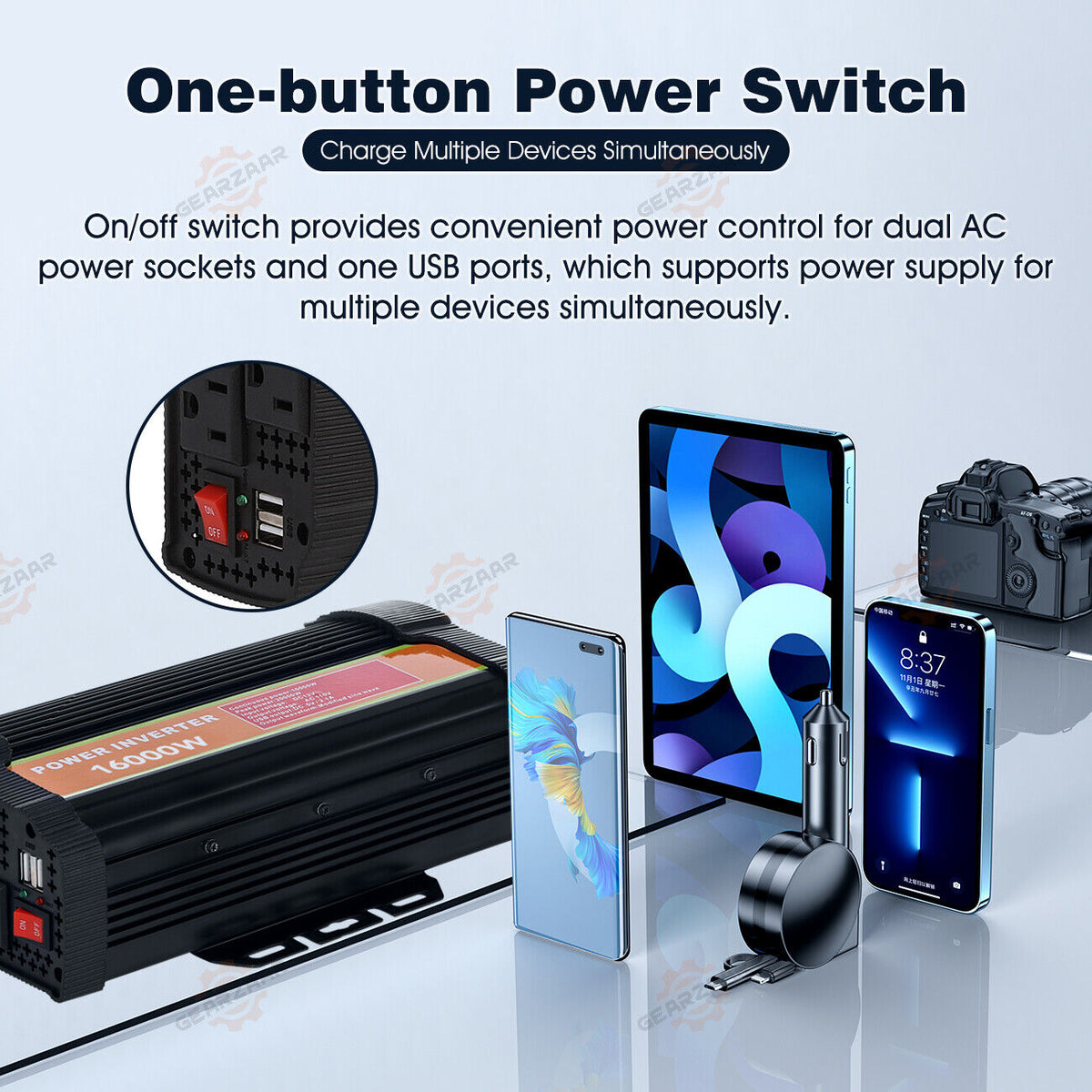 16000W Peak Pure Sine Wave Power Inverter DC 12V to AC 110/120V W4481