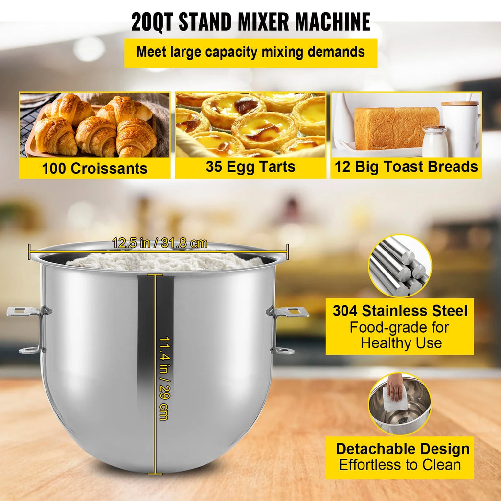 20Qt Stainless Steel Bowl Stand Mixer with Meat Grinder Q23892