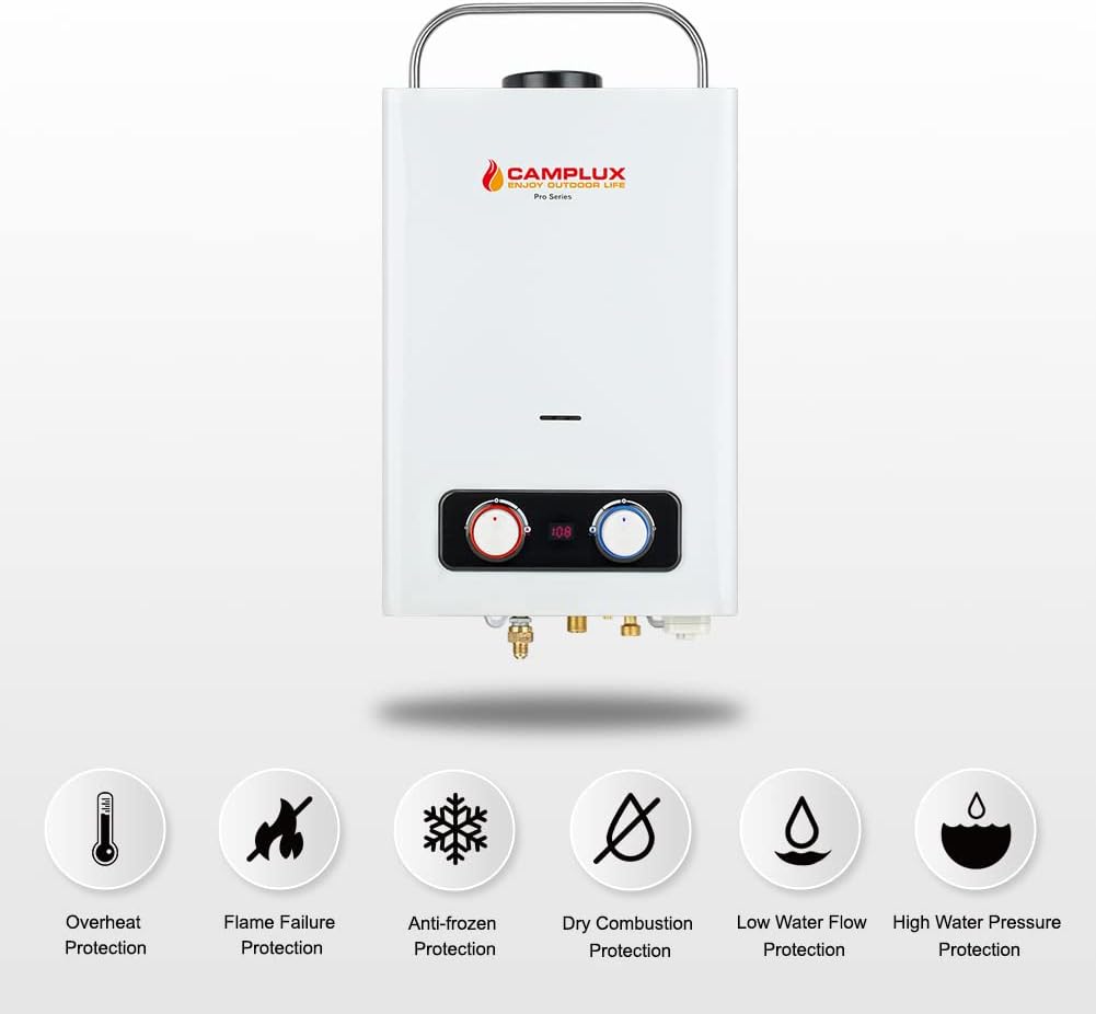 1.58 GPM Tankless Propane Water Heater with Portable Handle, White A1791