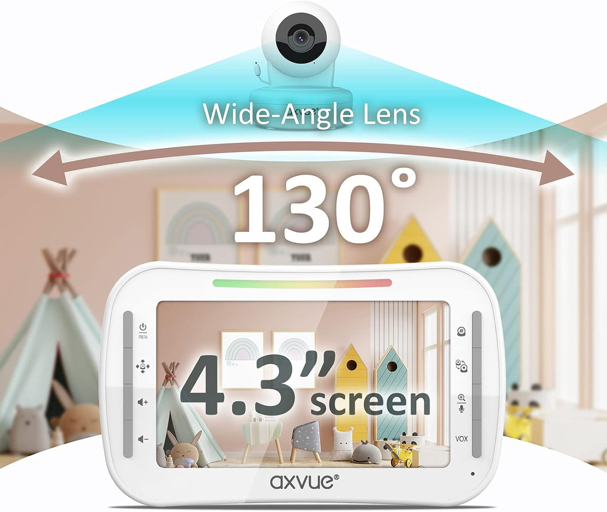 Baby Monitor with Pan-Tilt-Zoom Camera and LCD Screen, Night Vision A20321