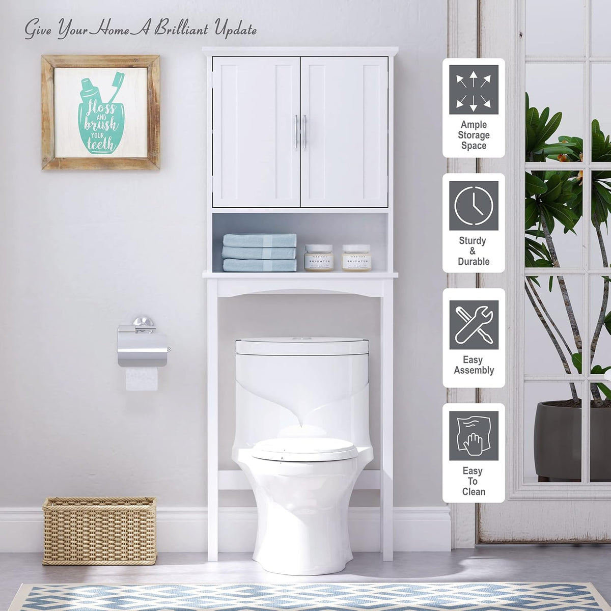 White Over The Toilet Storage Cabinet U62146