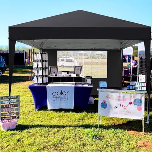 10x10 Pop Up Canopy Tent with 4 Removable Sidewalls, Waterproof Outdoor Canopy I29114