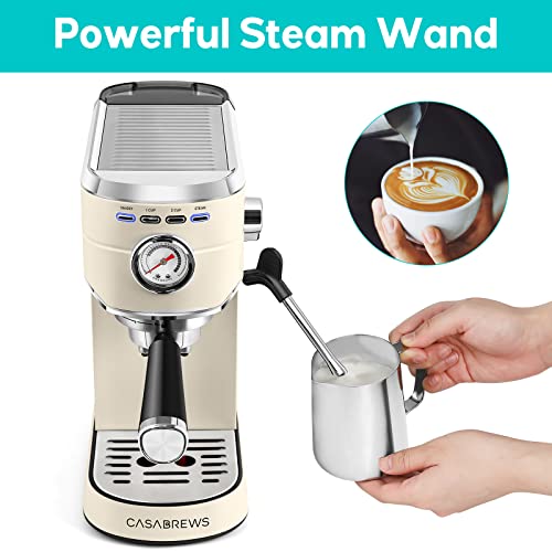 Espresso Machine 20 Bar with Milk Frother Steam Wand, Compact Coffee Machine with 34oz Removable Water Tank T146112
