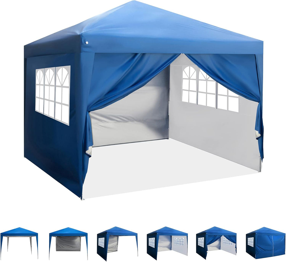 10'x10' Pop Up Canopy with Sidewalls, Royal Blue U80058