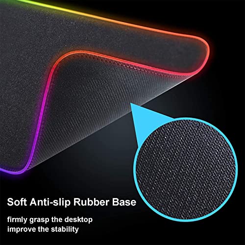 31.5"X15.7" RGB Mouse Pad with Anti-Slip Rubber Base Stitched Frame C934