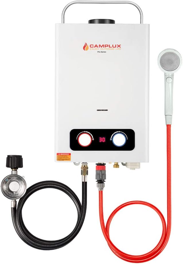 1.58 GPM Tankless Propane Water Heater with Portable Handle, White A1791