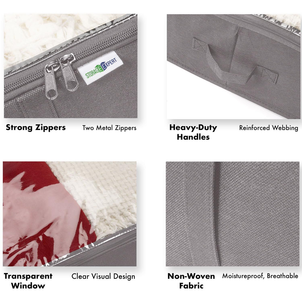 Gray 4 Pack Under Bed Storage Containers P31069