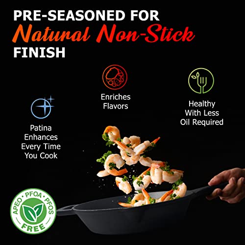 Pre-Seasoned Heavy-Duty Cast Iron Skillet 10-inch S860