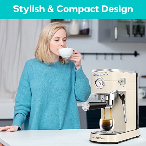 Espresso Machine 20 Bar with Milk Frother Steam Wand, Compact Coffee Machine with 34oz Removable Water Tank T146112