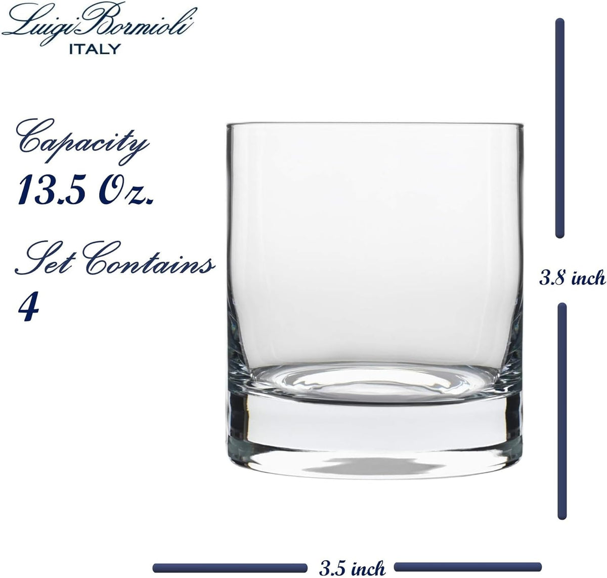 Set of 4 Double Old Fashioned Glasses, 13.5 fluid ounce D1885