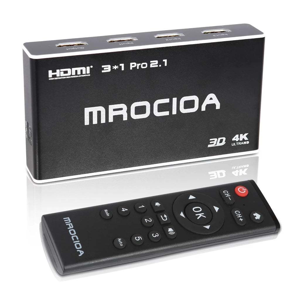 HDMI 2.1 Switch 8k 3in 1 out HDMI Splitter with IR Remote B2550