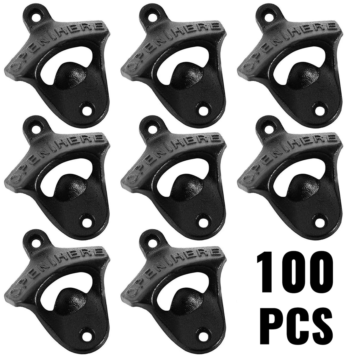 Set of 100pcs Rustic Cast Iron Bottle Opener T94499