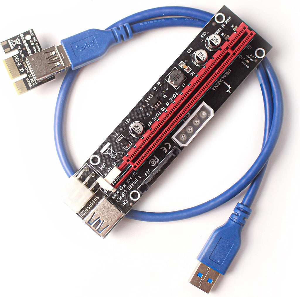 2 Pack PCIE Riser Adapter Card 16X to 1X V647