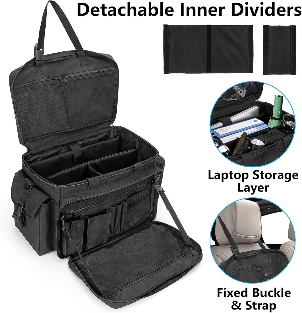 Black Car Front Seat Organizer with Padded Laptop Layer W20121