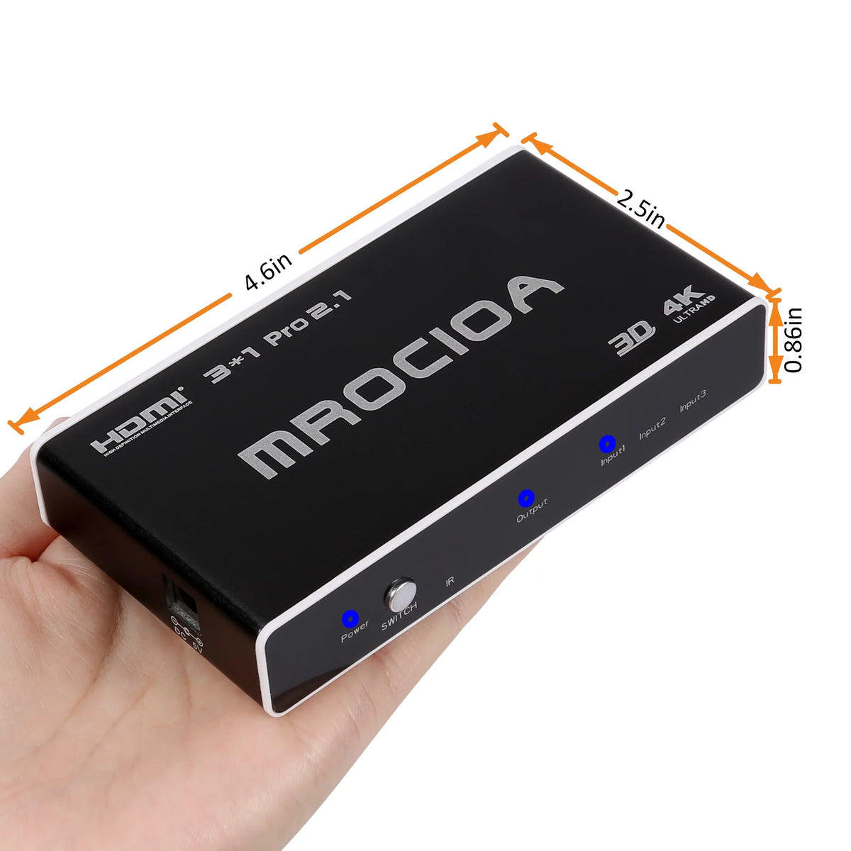HDMI 2.1 Switch 8k 3in 1 out HDMI Splitter with IR Remote B2550