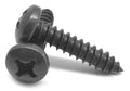 #10-16 x 1 Phillips Pan Head Sheet Metal Screw Black Zinc Plated G229