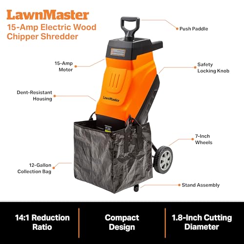 Electric Wood Chipper Shredder 15-Amp 1.8-Inch Cutting Diameter G161087