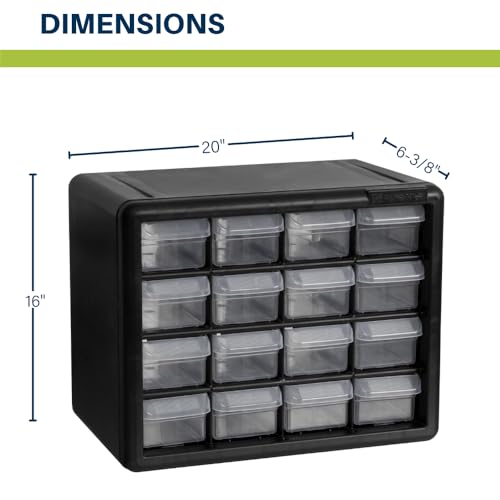 24-Drawer Plastic Storage Cabinet Black B5295