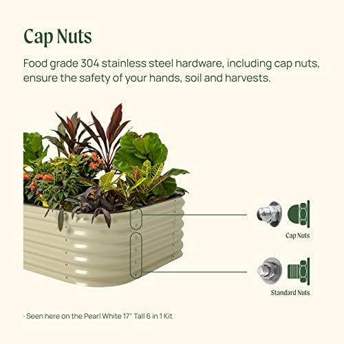 17" Tall 9 in 1 8ft X 2ft Metal Raised Planter Bed Modern Gray W89974