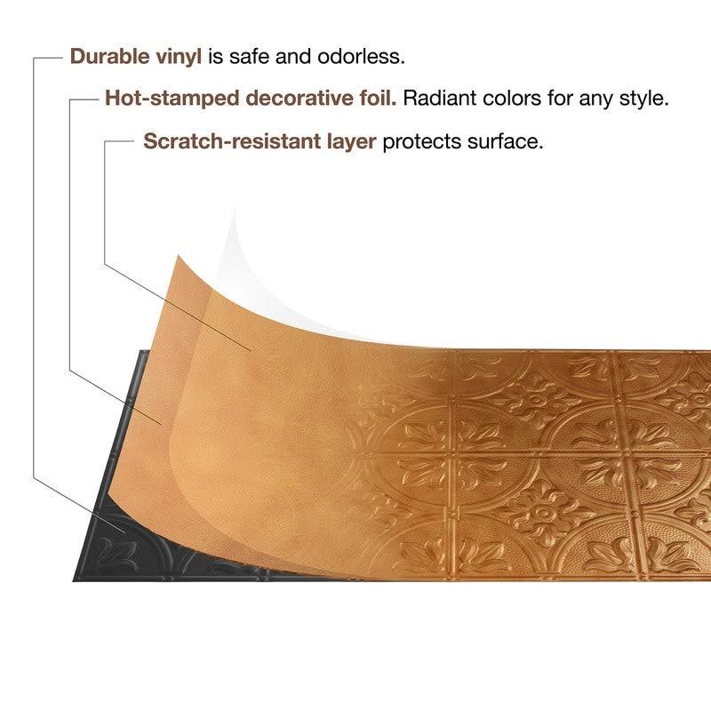 Antique Bronze Decorative Vinyl Ceiling Tile (5 Pack) Q500