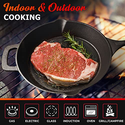 Pre-Seasoned Heavy-Duty Cast Iron Skillet 10-inch S860