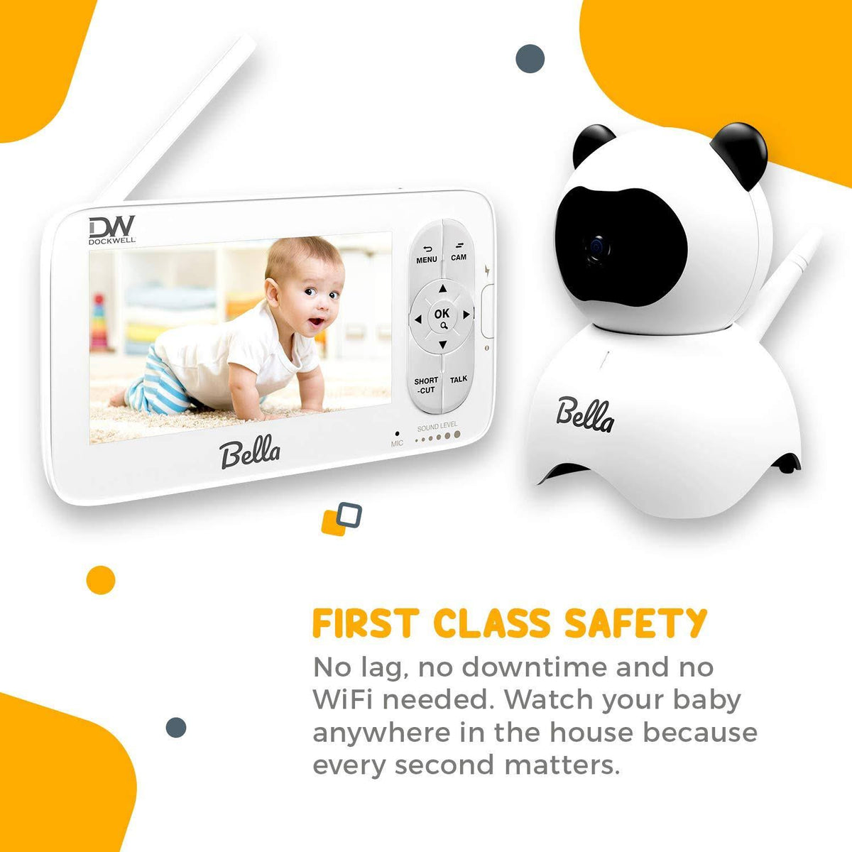 Video Baby Monitor 5 LCD Camera 2 Way Audio Night Vision W85878