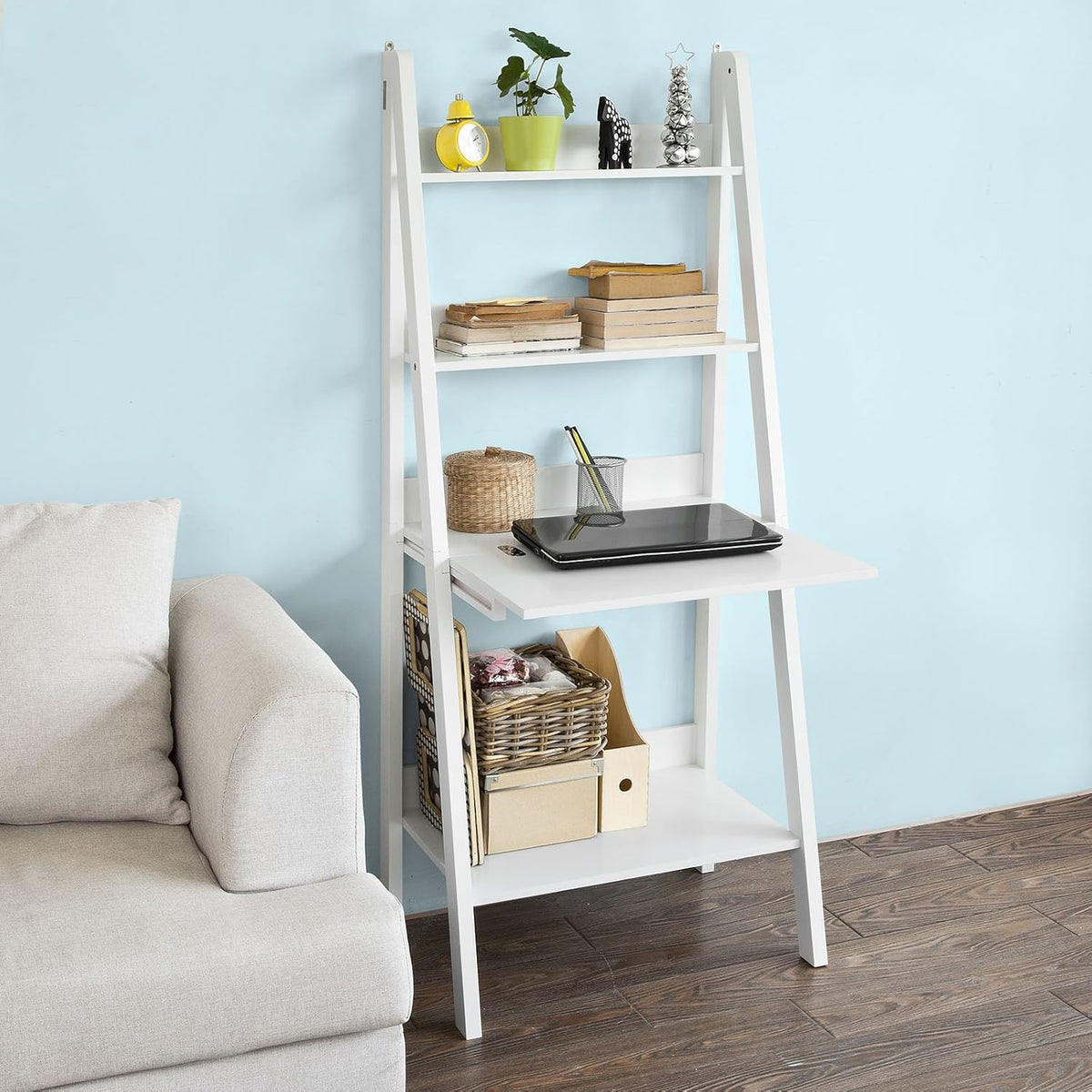 Modern Wood Ladder Bookcase F61273