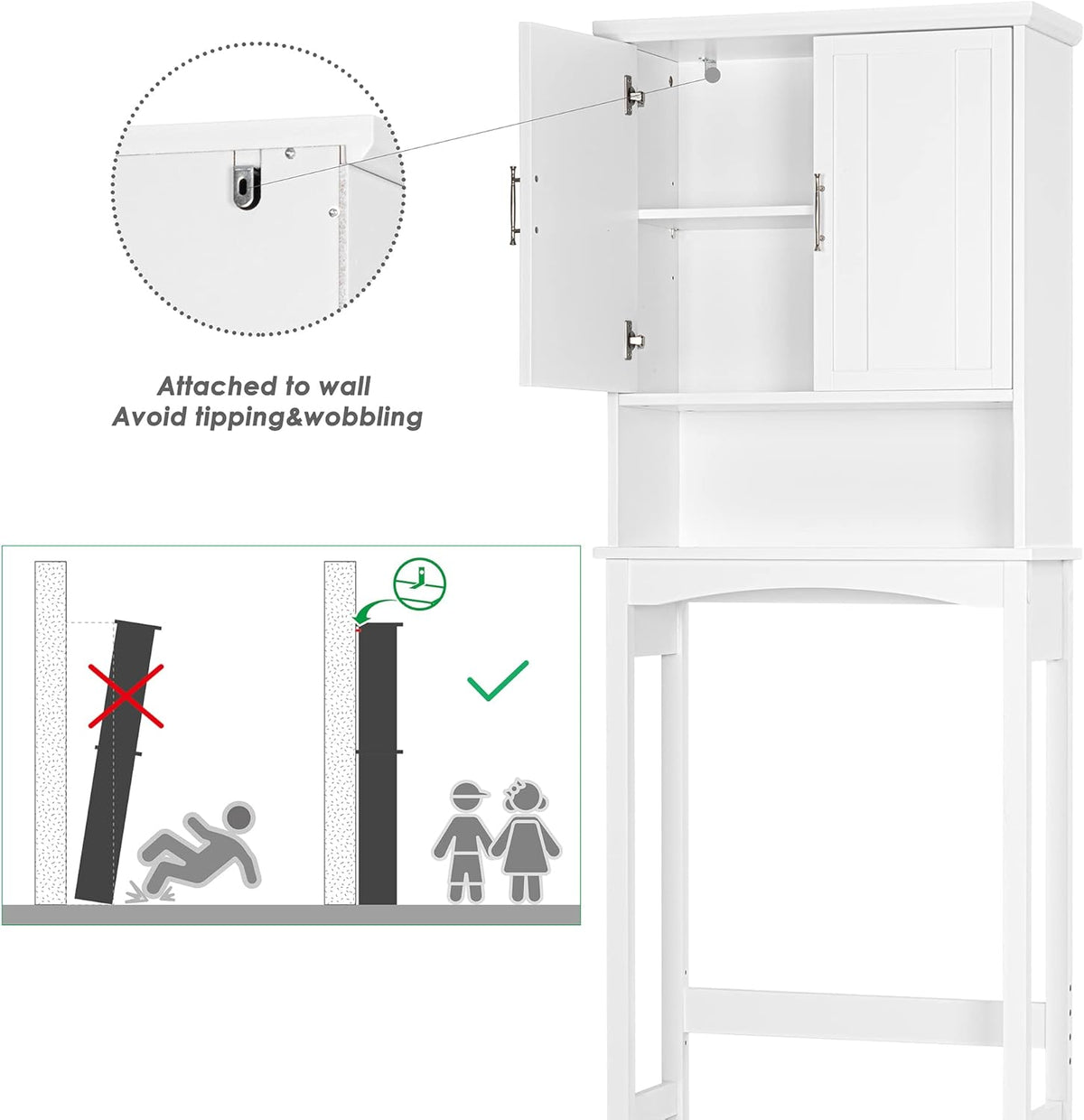 White Over The Toilet Storage Cabinet U62146