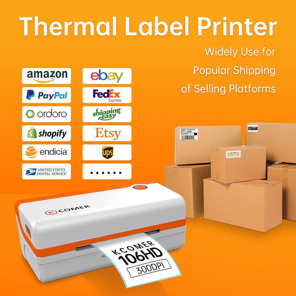 Thermal Shipping Label Printer 300DPI 4x6 V91611