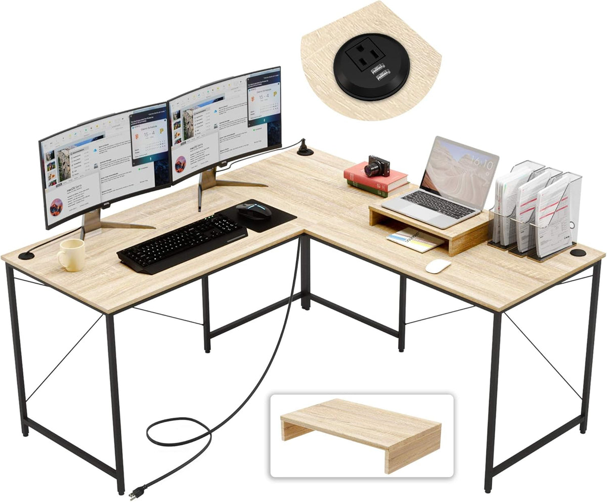 95.2 Inch Reversible Corner Computer Desk with Monitor Stand O7839