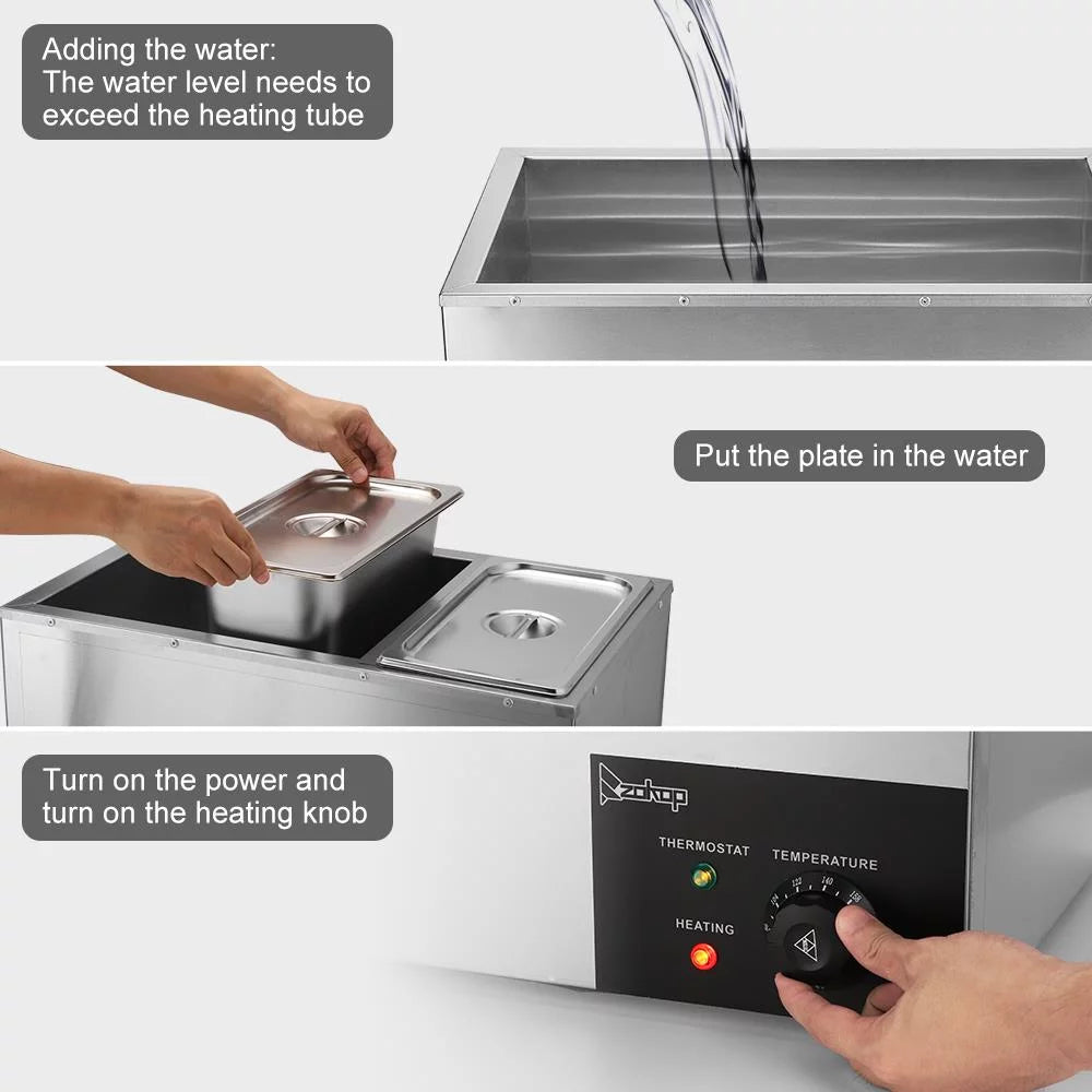 6.9Qt Electric Food Warmer with 3 Food Pan E184162