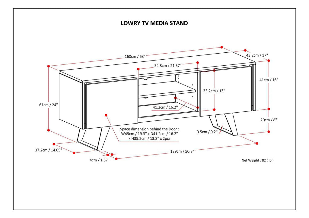 63 inch Oak TV Media Stand W3277