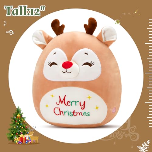 12" Light Up Elk Plush Pillow N866