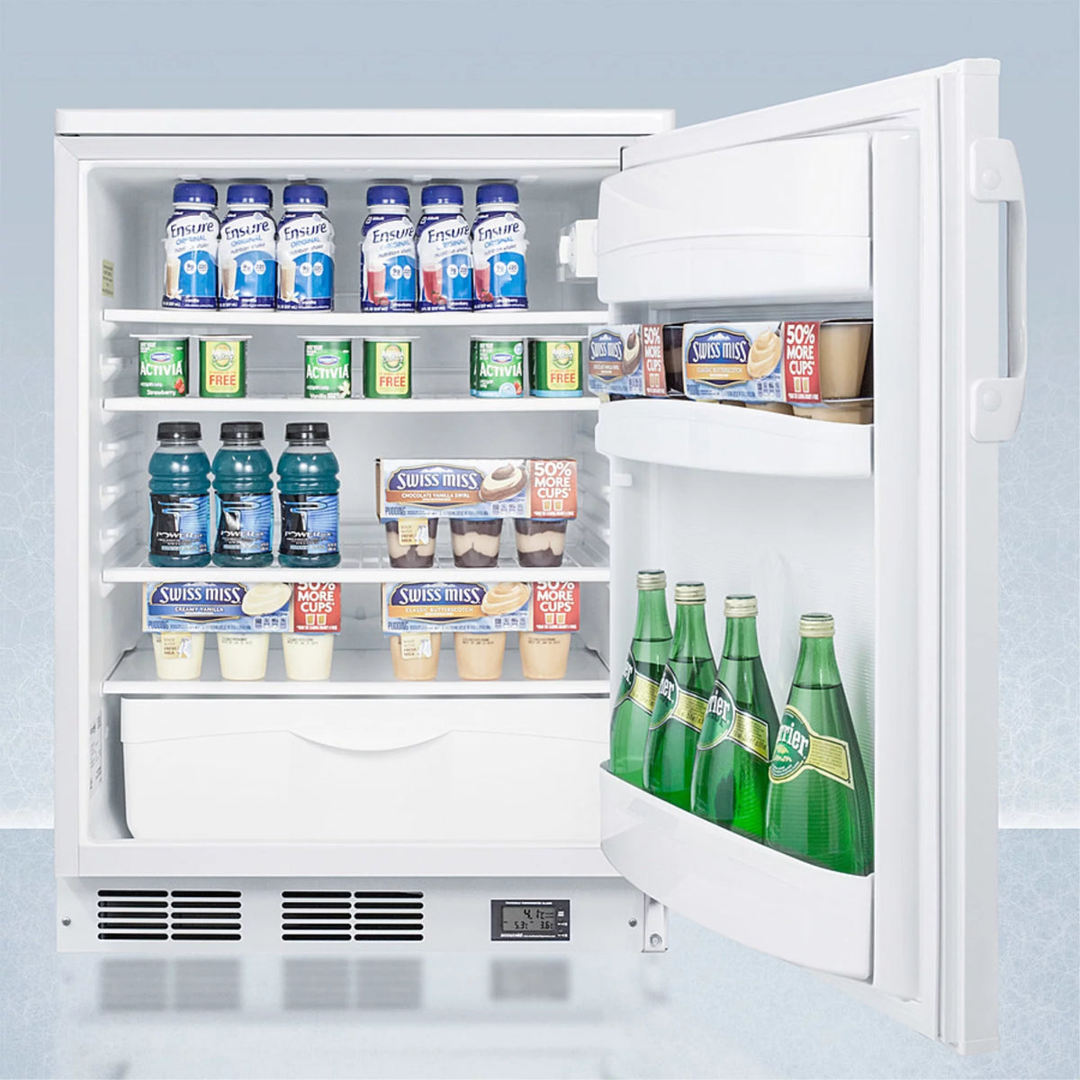 White Built-in or Freestanding All-Refrigerator with Front Lock and Digital Temperature Display H9245