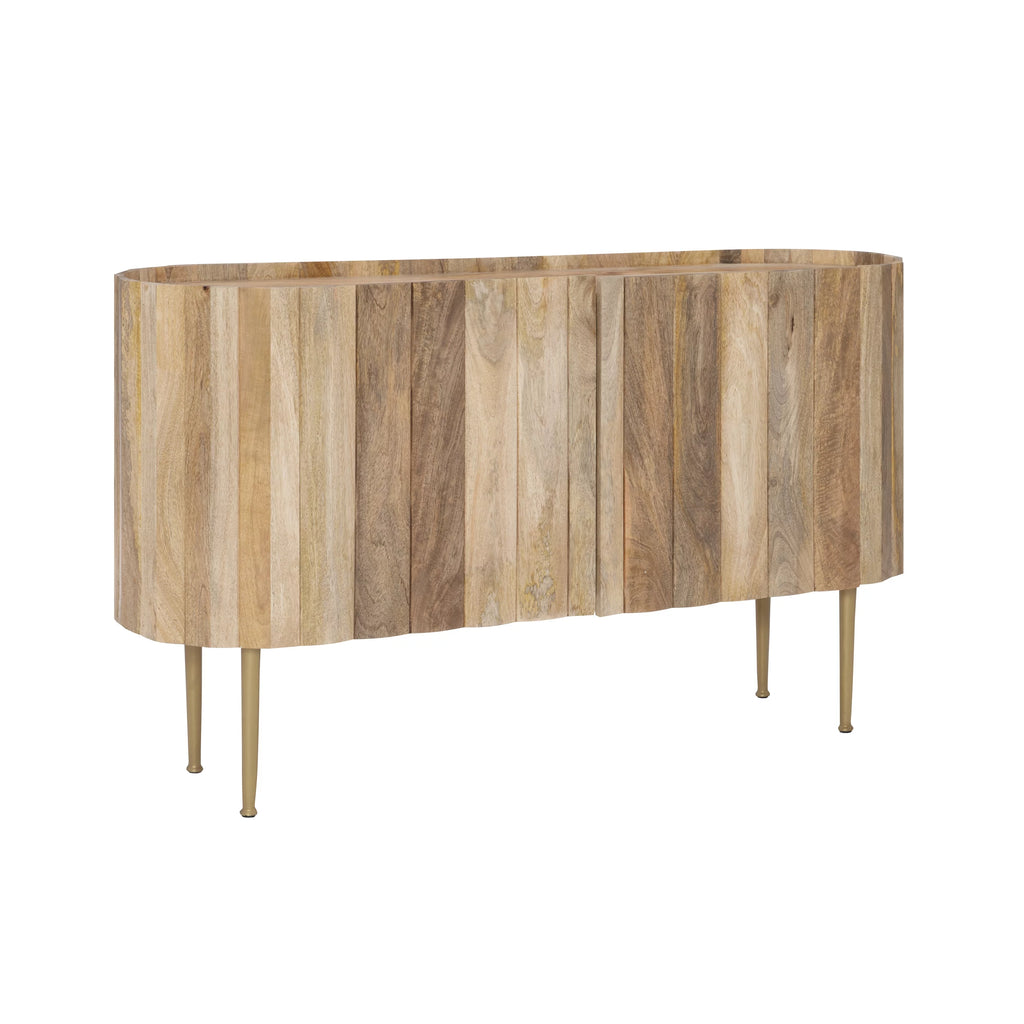 Wood and Iron Console Table with Shelves A258146