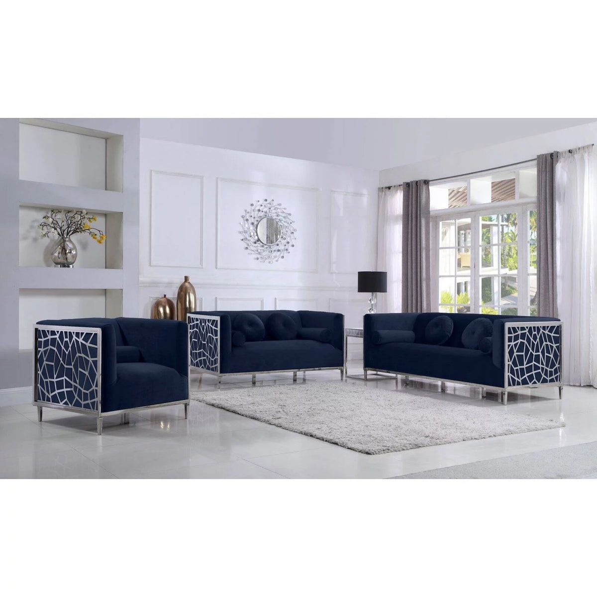 Black Velvet Loveseat C443084
