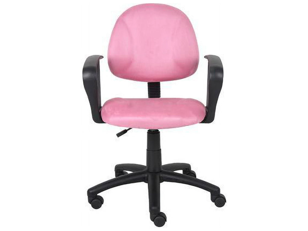 Pink Microfiber Chair with Loop Arms V313889
