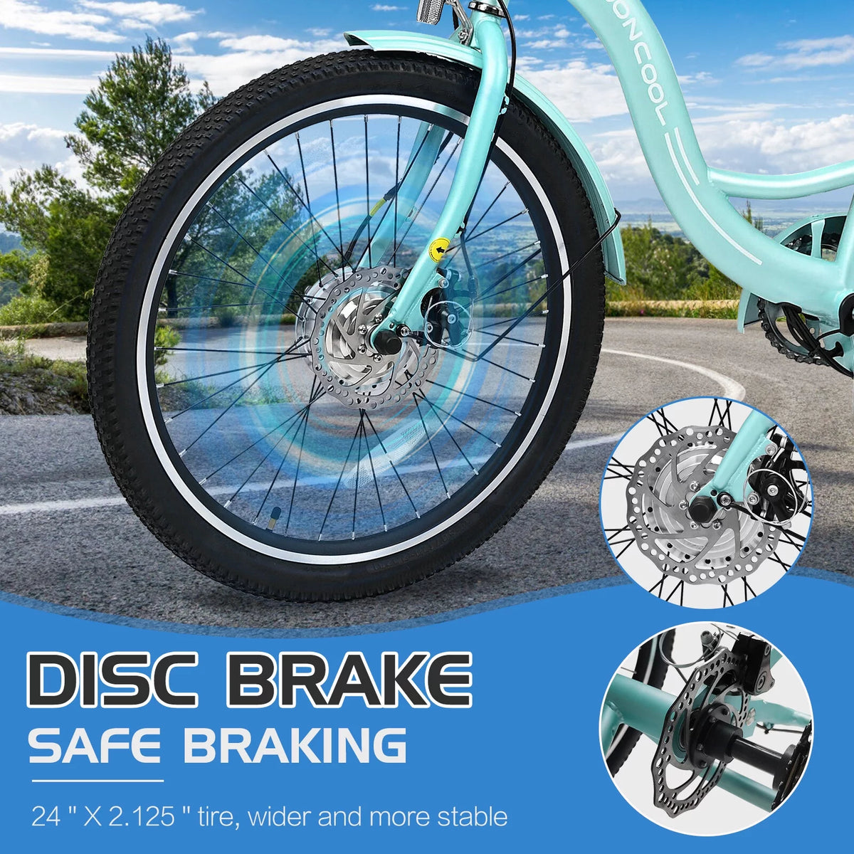 Electric Tricycle 3 Wheel 350W 36V 10.4AH 24" Adults with Basket A76456