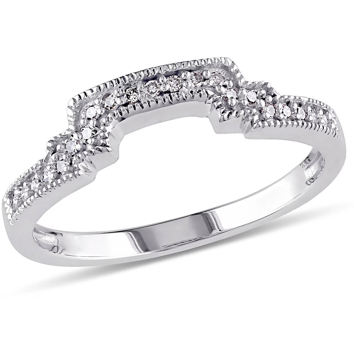 10kt White Gold Diamond Wedding Band G4512
