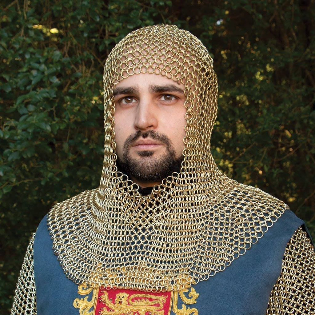 Plated Brass Mail Armor Coif Z556