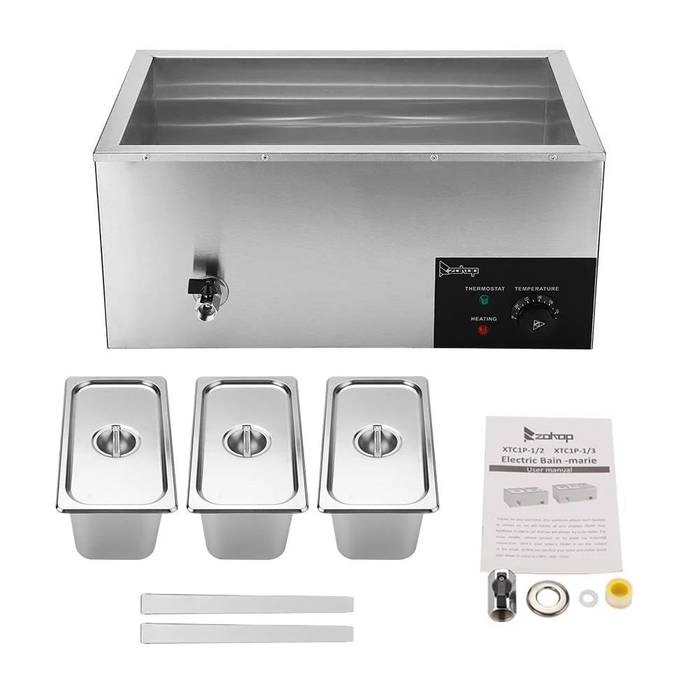 6.9Qt Electric Food Warmer with 3 Food Pan E184162