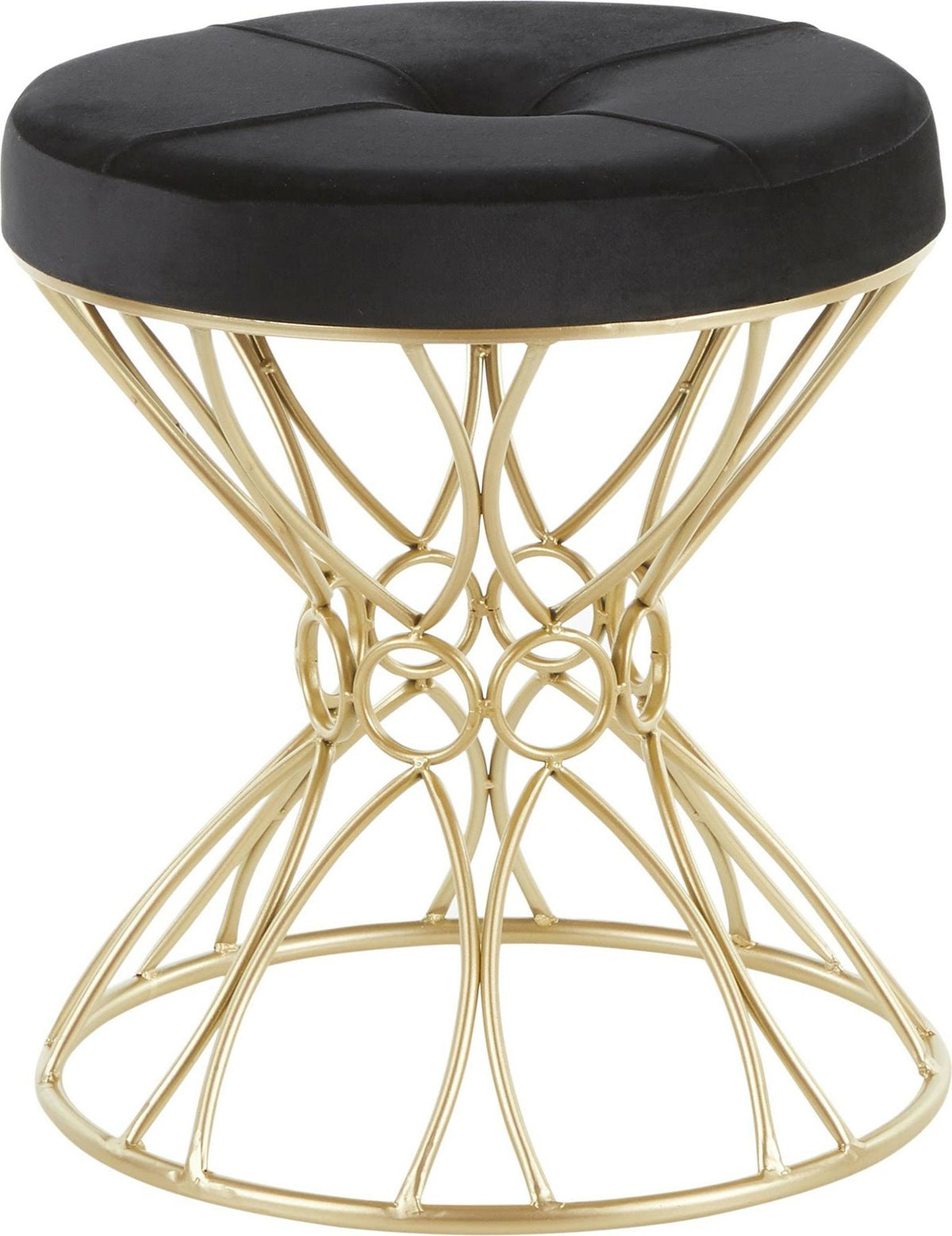 Gold Black Vanity Stool V772