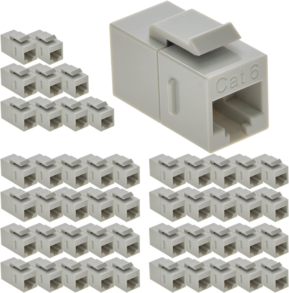 Cat.6 RJ45 Inline Coupler Female-Female 50-Pack Orange T5267