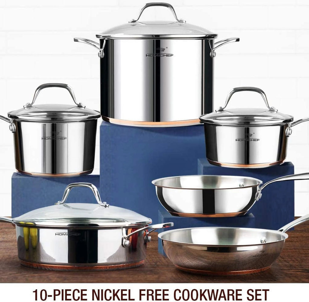 10-Piece Nickel Free Stainless Steel Cookware Set P97447