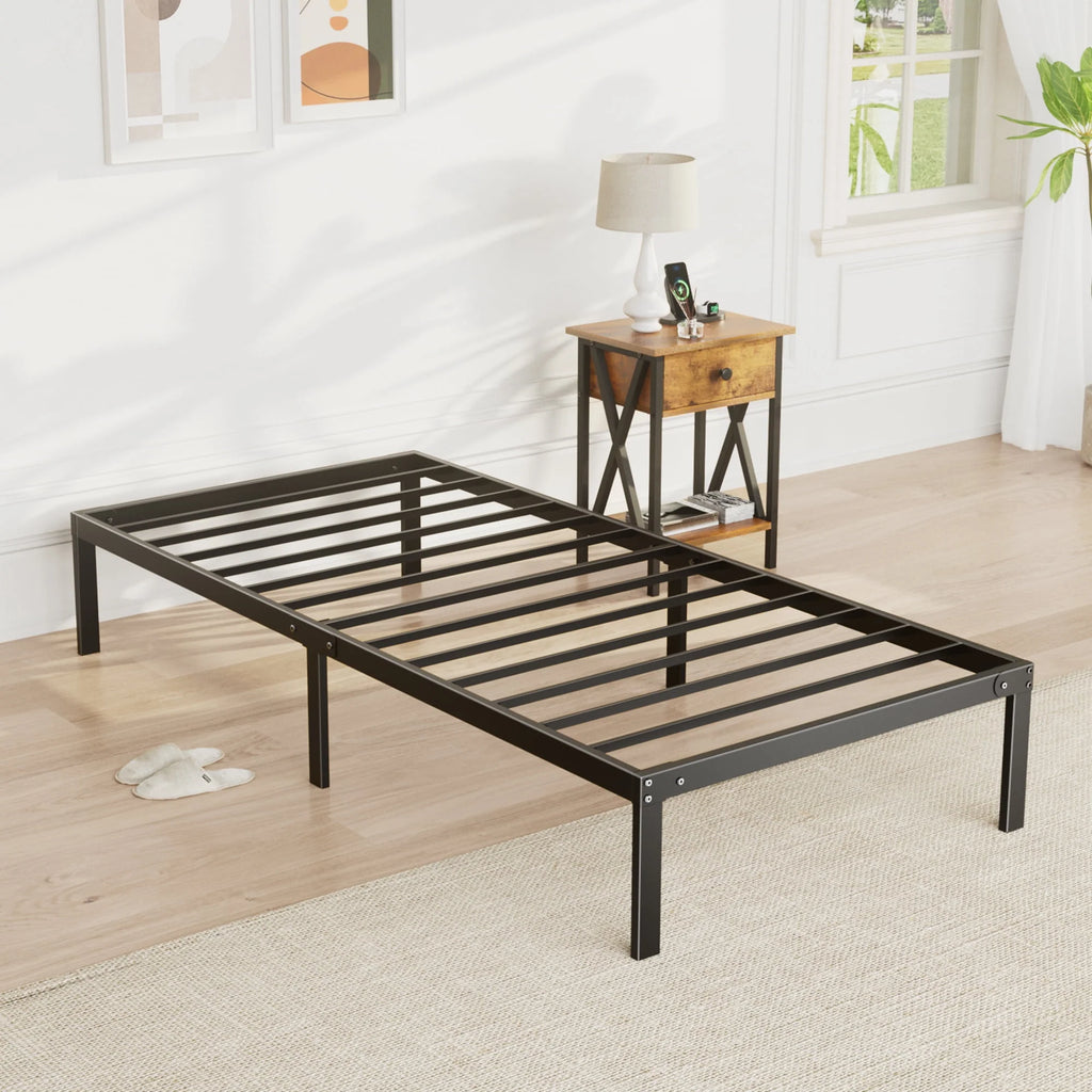 Full Size Heavy Duty Platform Bed Frame with Underbed Storage P353419