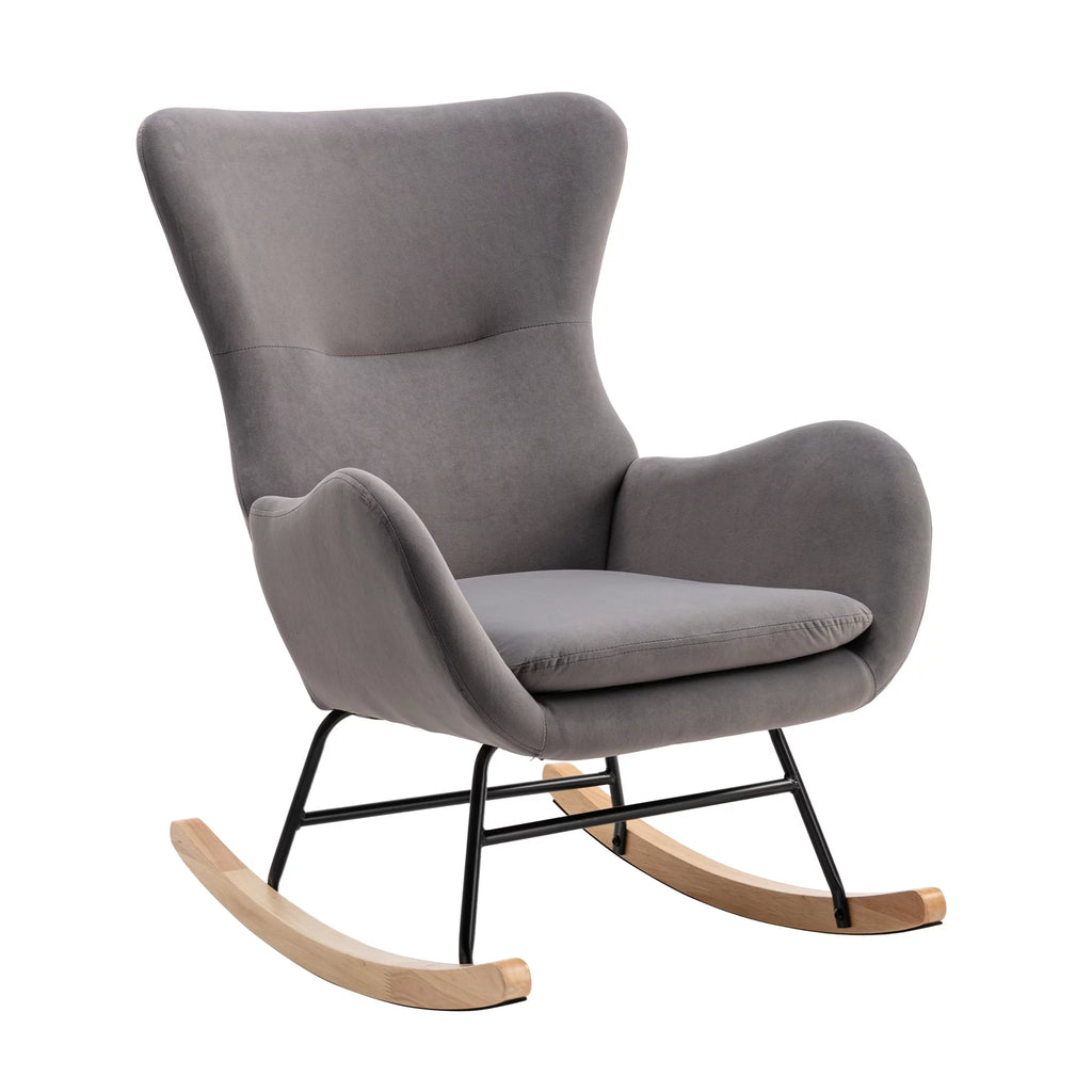 Velvet Recliner Chair with High Backrest and Armrests B6987