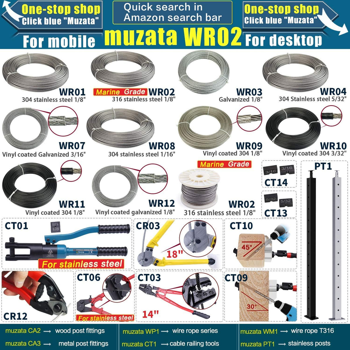 20Pack 1/8 Stemball Swage Dead End Invisible Cable Railing Kit Hardware Terminal Sunk Head T316 Stainless Steel O2961
